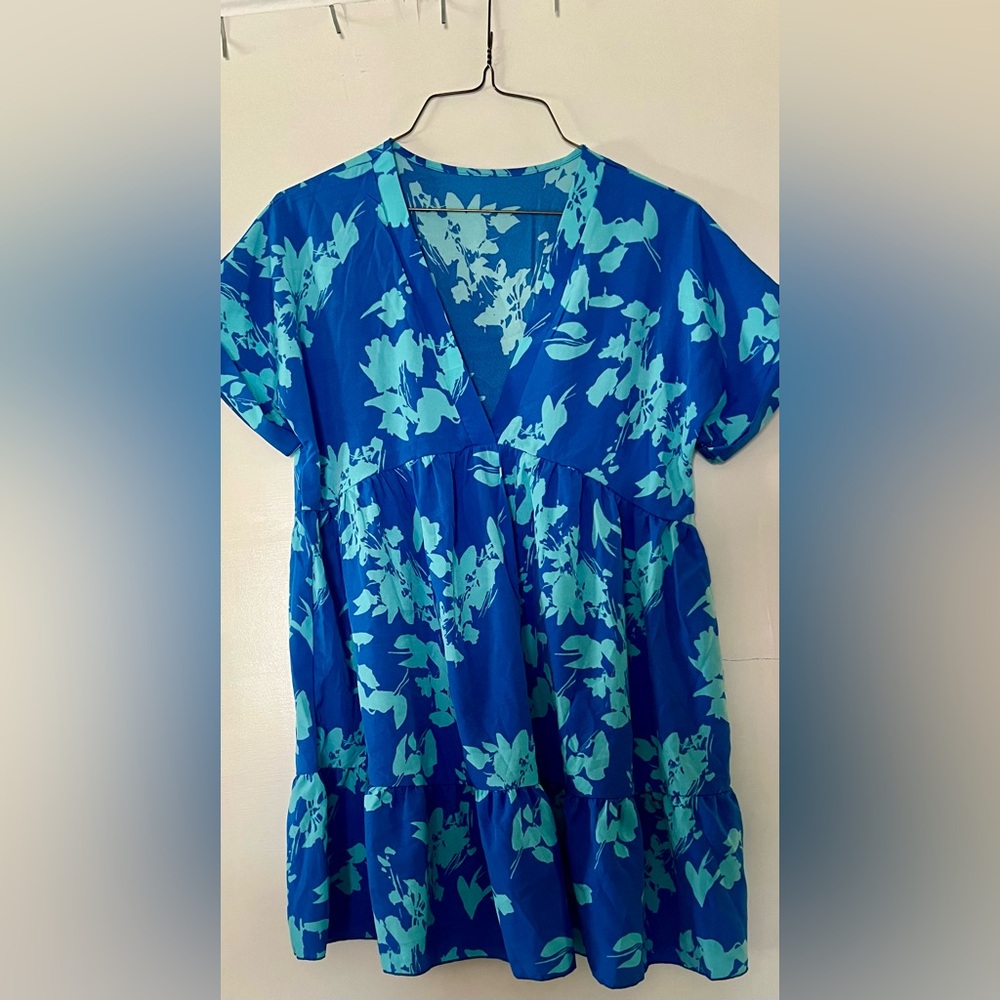 Turquoise and blue dress